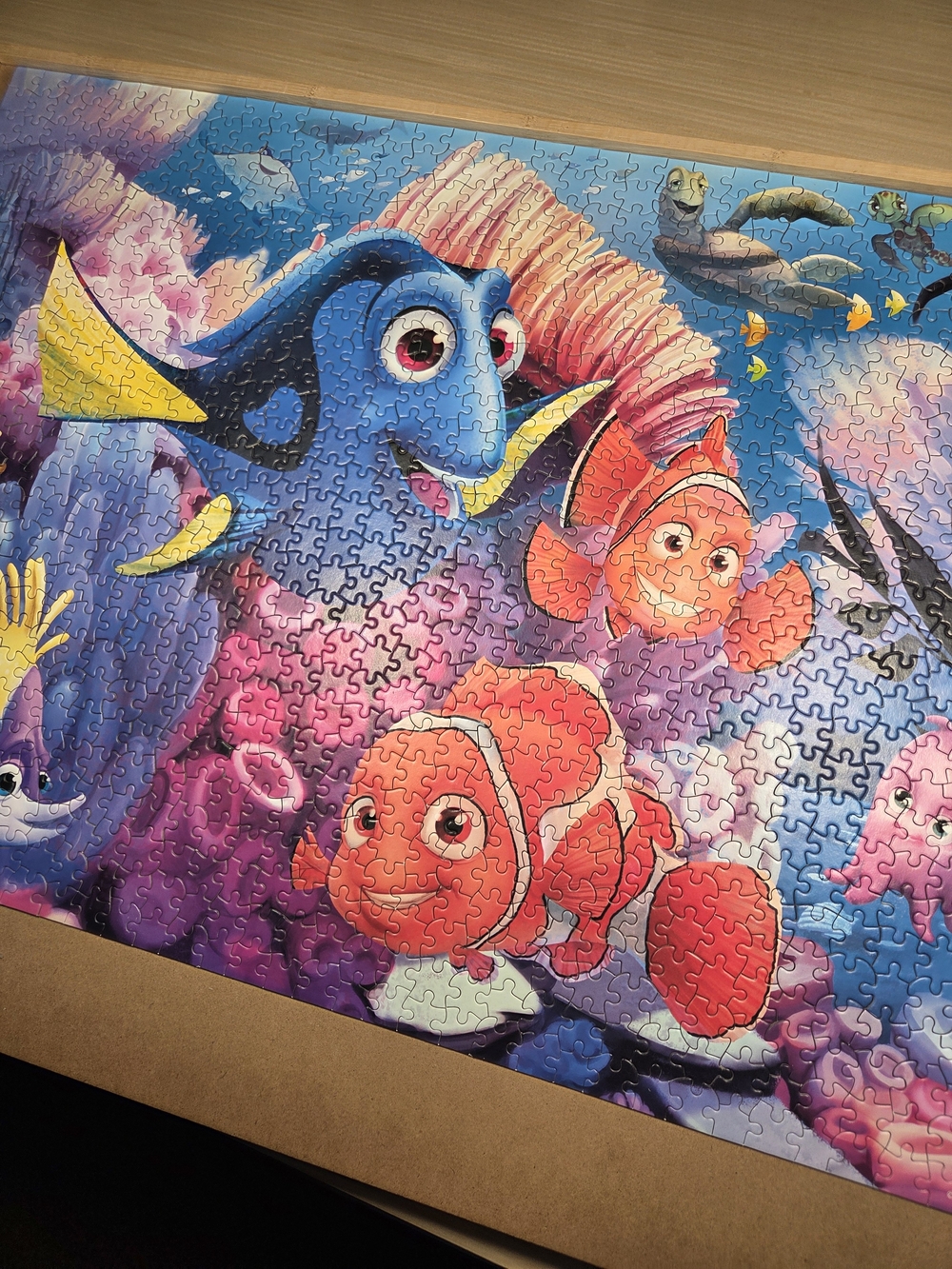 Colorful Ocean Puzzle Featuring Blue and Orange Characters